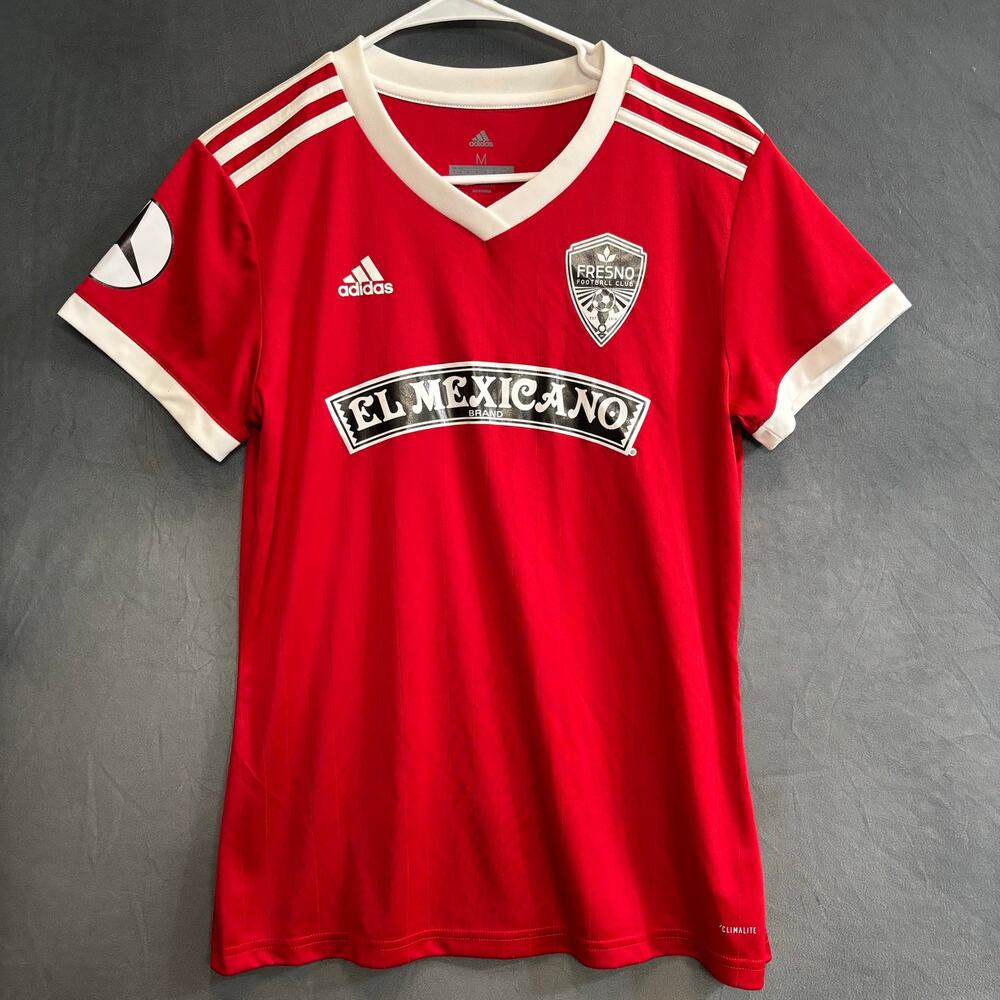 Adidas Climalite Fresno FC Soccer Jersey Red Medium El Mexicano Futbol Fan Gear